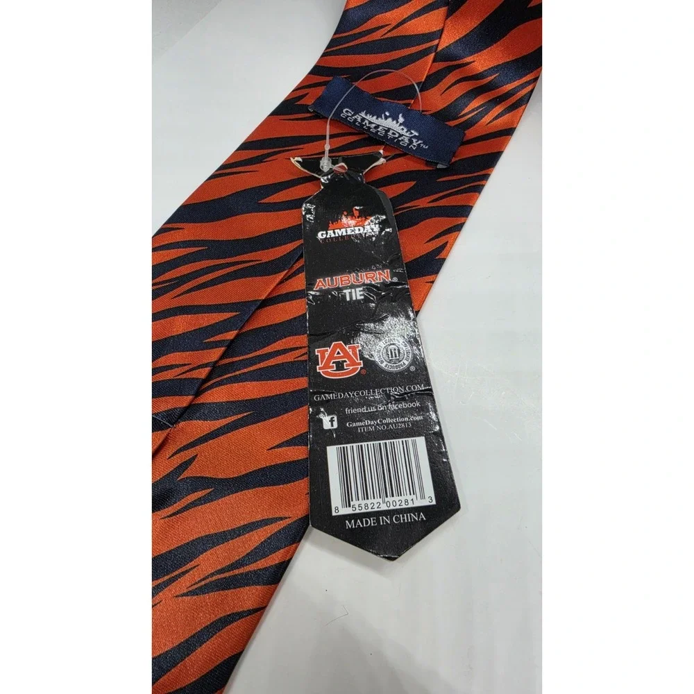 Official Auburn Tigers Gameday Collection Necktie Mens Navy Orange Stripe Tie